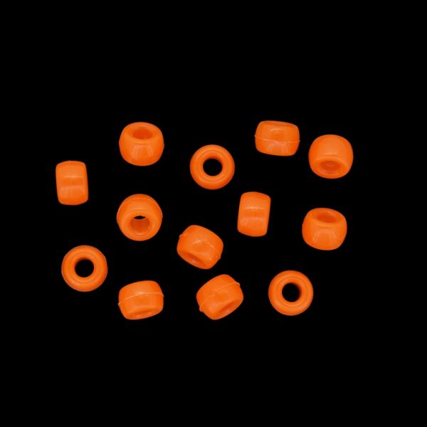 OPAQUE PLASTIC BEADS - CYLINDER 01 - 6x9mm ORANGE 009 - 50g Hole-4.0mm (190pcs.)