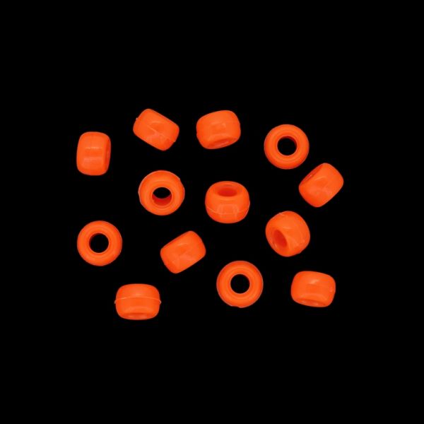 OPAQUE PLASTIC BEADS - CYLINDER 01 - 6x9mm ORANGE 010 - PACKAGE 500g Hole-4.0mm (1950pcs.)