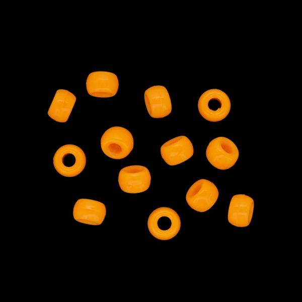 OPAQUE PLASTIC BEADS - CYLINDER 01 - 6x9mm ORANGE (LIGHT) 007 - 50g Hole-4.0mm (180pcs.)