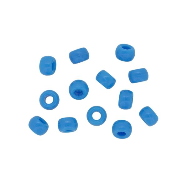 OPAQUE PLASTIC BEADS - CYLINDER 01 - 6x9mm BLUE 018 - PACKAGE 500g Hole-4.0mm (1800pcs.)
