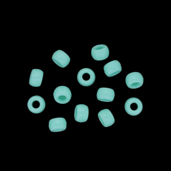OPAQUE PLASTIC BEADS - CYLINDER 01 - 6x9mm TURQUOISE 016 - 50g Hole-4.0mm (190pcs.)