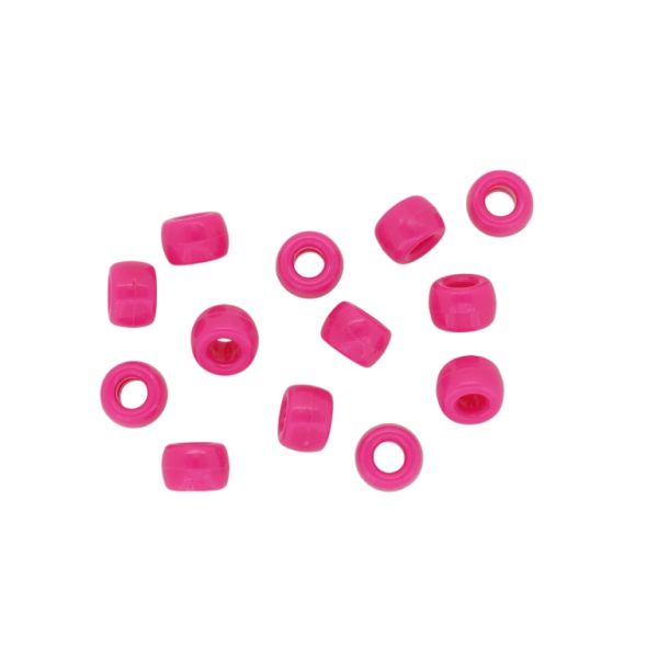 OPAQUE PLASTIC BEADS - CYLINDER 01 - 6x9mm CYCLAMEN 012 - PACKAGE 500g Hole-4.0mm (1900pcs.)