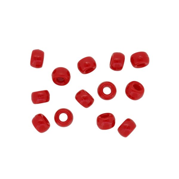 OPAQUE PLASTIC BEADS - CYLINDER 01 - 6x9mm RED (DARK) 011 - PACKAGE 500g Hole-4.0mm (1800pcs.)