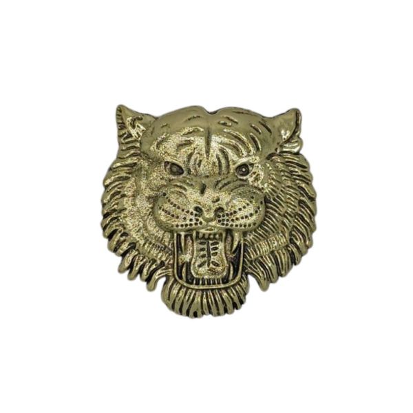 JEWELRY - BROOCH - METAL - TIGER В189 - 5.3x5.2cm GOLD - 1pc.