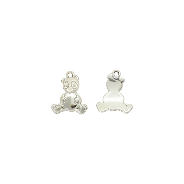 METAL BEADS WITH GLOSS - PENDANT - BEAR 06 - 18x22x2mm GOLD (LIGHT) - PACKAGE 100g 52pcs. Hole-2.0mm