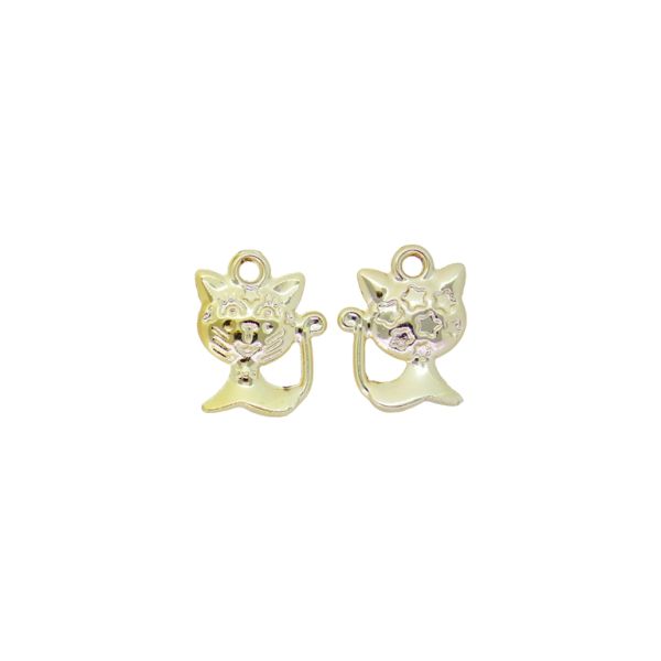 METAL BEADS WITH GLOSS - PENDANT - CAT 01 - 13x16x2mm GOLD (LIGHT) - PACKAGE 100g 98pcs. Hole-1.9mm