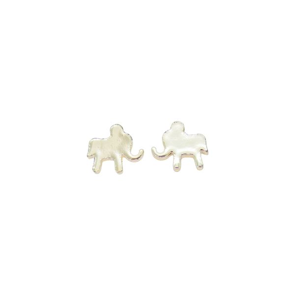 METAL BEADS WITH GLOSS - PENDANT - ELEPHANT 10 - 12x10x3mm GOLD (LIGHT) - PACKAGE 100g 75pcs. Hole-1.0mm