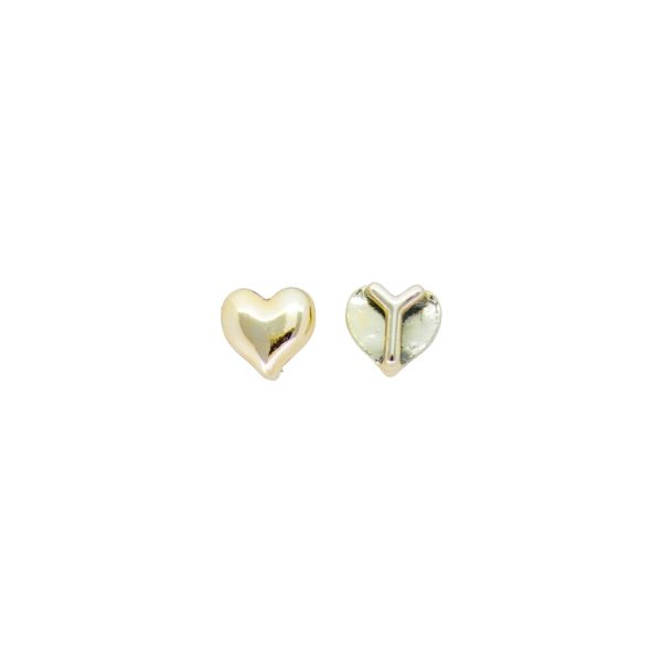 METAL BEADS WITH GLOSS - PENDANT - HEART 26 - 9x9x6mm GOLD (LIGHT) - PACKAGE 100g 105pcs. Hole-6x1.4mm