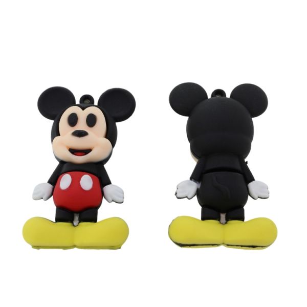 PLASTIC BEADS - SILICONE 3D - PENDANT - MICKEY MOUSE 03 - 36x61x23mm BLACK-RED-YELLOW - PACKAGE 10pcs. Hole-1.8mm