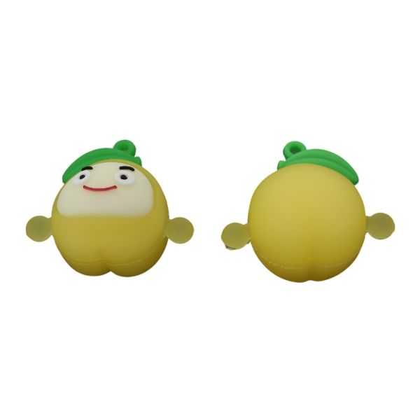 PLASTIC BEADS - SILICONE 3D - PENDANT - ORANGE 07 - 41x39x27mm YELLOW-ECRU-GREEN - PACKAGE 10pcs. Hole-1.8mm