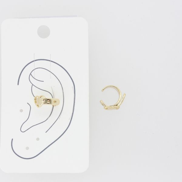 JEWELRY - EARRINGS - FOR CARTILAGE (CUFF) - LEFT - BRASS Е467 - GOLD - 1pc.