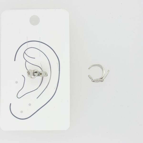 JEWELRY - EARRINGS - FOR CARTILAGE (CUFF) - LEFT - BRASS Е467 - NICKEL - 1pc.