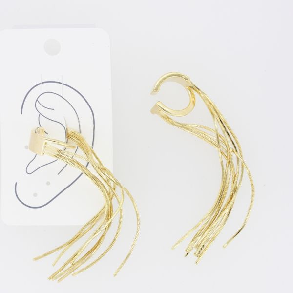 JEWELRY - EARRINGS - FOR CARTILAGE (CUFF) - LEFT - BRASS Е471 - GOLD - 1pc.