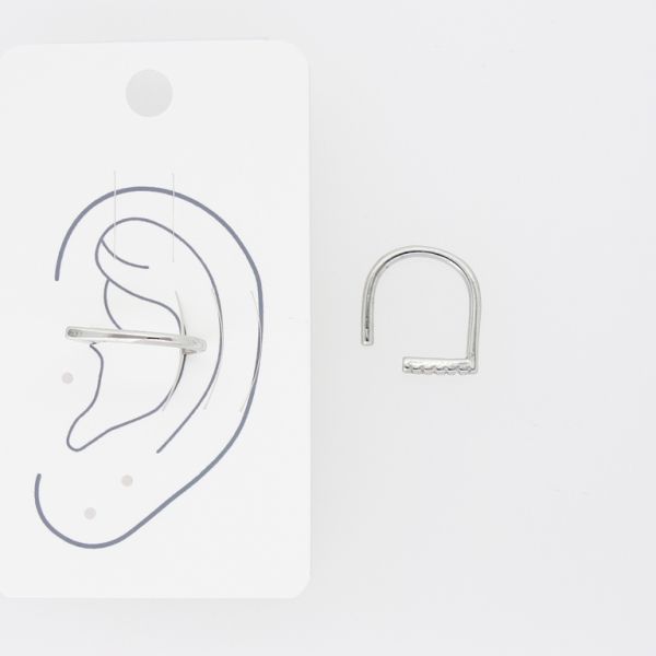 БИЖУТЕРИЯ - ОБЕЦА - ЗА ХРУЩЯЛ (CUFF) - ЛЯВА - МЕСИНГ И ЦИРКОН Е476 - НИКЕЛ И БЯЛО - 1 бр.