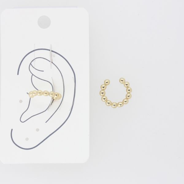 JEWELRY - EARRINGS - FOR CARTILAGE (CUFF) - BRASS Е470 - GOLD - PACKAGE (3pcs.)