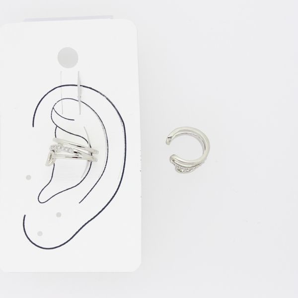 БИЖУТЕРИЯ - ОБЕЦА - ЗА ХРУЩЯЛ (CUFF) - МЕСИНГ И ЦИРКОН Е491 - НИКЕЛ И БЯЛО - 1 бр.