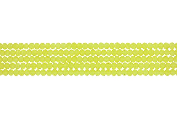 GLASS BEADS - FACETED RONDELLE CRYSTALS - 4x3mm - TRANSPARENT - YELLOW 029 - PACKAGE (5x128pcs.) Hole-1.0mm