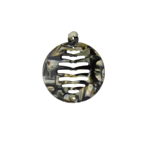 JEWELRY - HAIR BRACKET RESIN SH077 - 7.2x8cm GREEN (DARK)-BROWN (DARK) - PACKAGE 3pcs.