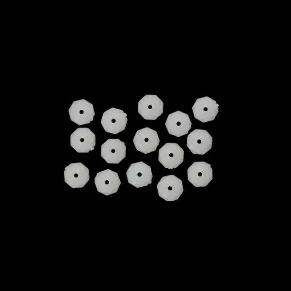 OPAQUE PLASTIC BEADS - WASHER FACETED - 5x8mm WHITE 00 - 50g Hole-1.0mm (245pcs.)