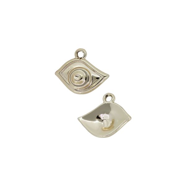 METAL BEADS WITH GLOSS - PENDANT - ASYMMETRICAL EYE - 20x16x4mm GOLD (LIGHT) - PACKAGE 100g 68pcs. Hole-2.0mm