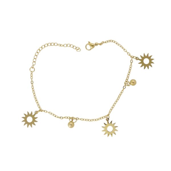 JEWELRY - CHAIN ​​BRACELET - STAINLESS STEEL - SUN G135 - GOLD - 1pc.