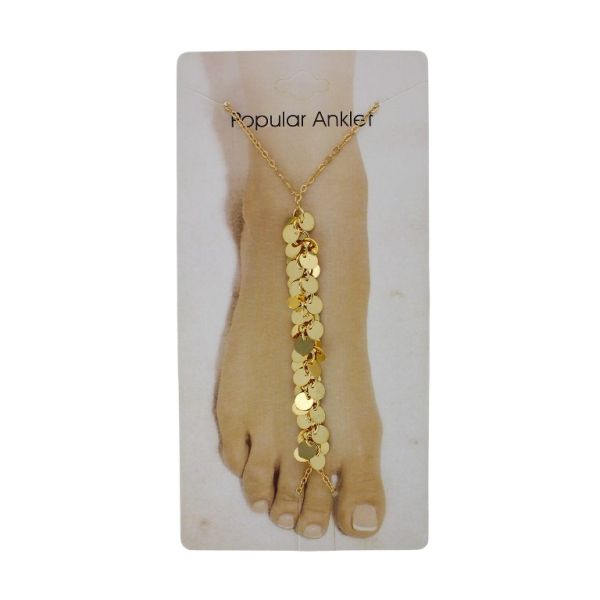 JEWELRY - ANKLET - METAL - CHAIN - 20cm CIRCLE GK113 - GOLD - 1pc.