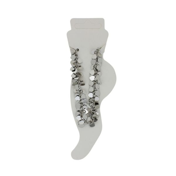 JEWELRY - ANKLET - METAL - CHAIN - 20cm HEART GK069 - NICKEL - 1pc.