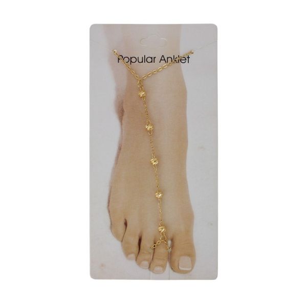 JEWELRY - ANKLET - METAL - CHAIN - 20cm BALL GK110 - GOLD - 1pc.
