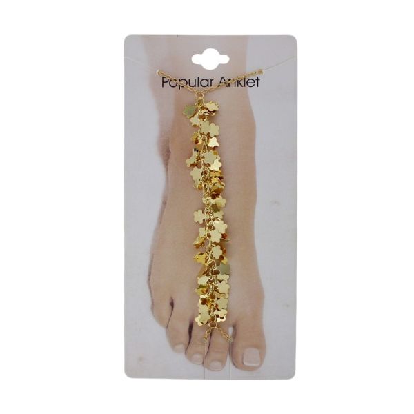JEWELRY - ANKLET - METAL - CHAIN - 20cm FLOWER GK112 - GOLD - 1pc.