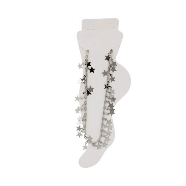 JEWELRY - ANKLET - METAL - CHAIN - 20.5cm STAR GK068 - NICKEL - 1pc.