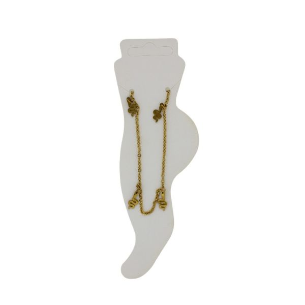 БИЖУТЕРИЯ - ГРИВНА ЗА КРАК - СТОМАНА - СИНДЖИР - 24 см ЗМИЯ GK080 - ЗЛАТИСТО - ПАКЕТ 2 бр.