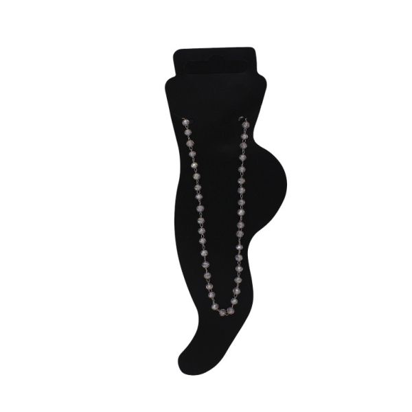 БИЖУТЕРИЯ - ГРИВНА ЗА КРАК - СТОМАНА И КРИСТАЛИ- СИНДЖИР - 21.5 см ТОПЧЕ GK083 НИКЕЛ И РОЗОВО СВ. - 1 бр.