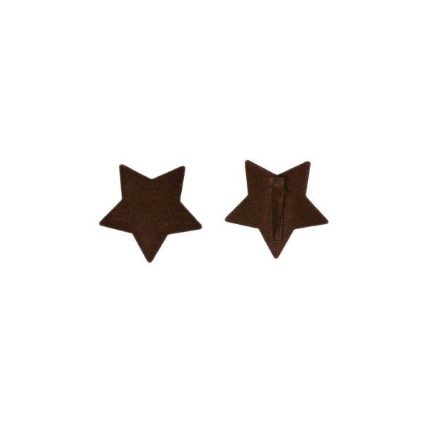 JEWELRY - METAL SNAP HAIR CLIP - METAL AND VELVET - MODEL 15 - 5.5x5.2x1.0cm BROWN - 2pcs.
