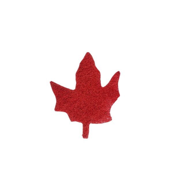 МАТЕРИАЛИ ЗА КРАФТ И ДЕКОРАЦИЯ - ФИГУРИ ОТ КОКОСОВА ТРЕВА - ЛИСТО 01 - 15х18х0.2см - ЧЕРВЕНО Т. - ПАКЕТ 20 бр.