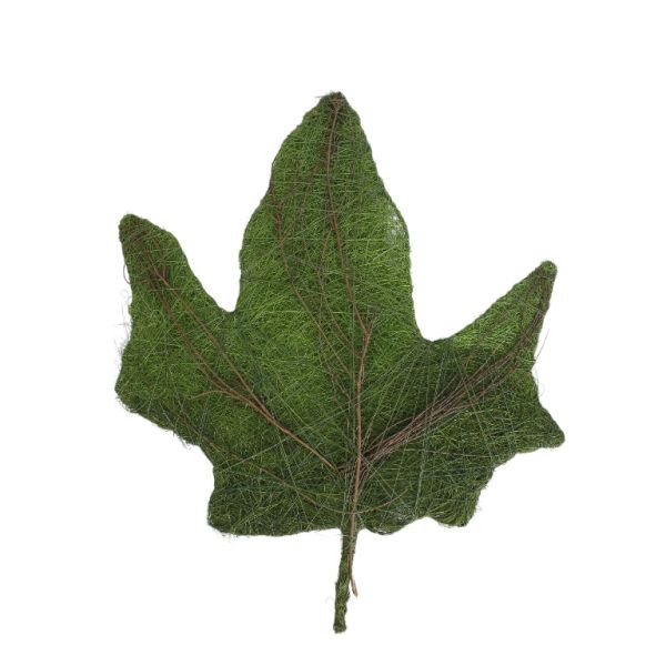 MATERIALS FOR CRAFT AND DECORATION - COCONUT GRASS FIGURES - LEAF 02 - 24x30x0.4cm - GREEN-GREEN (DARK) - PACKAGE 5pcs.