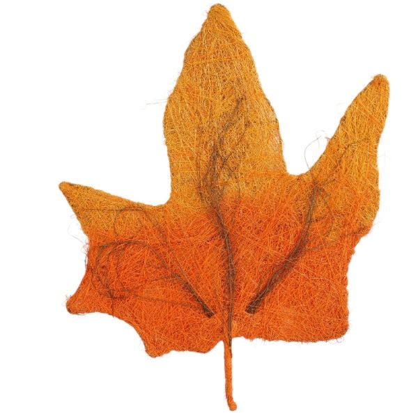 MATERIALS FOR CRAFT AND DECORATION - COCONUT GRASS FIGURES - LEAF 02 - 28x38x0.5cm - ORANGE (LIGHT)-ORANGE - 1pc.