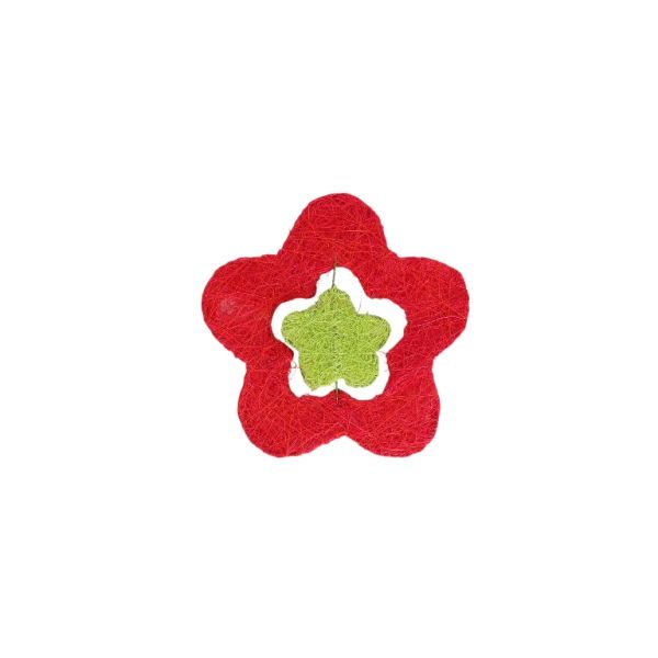 MATERIALS FOR CRAFT AND DECORATION - COCONUT GRASS FIGURES - FLOWER 01 - 15x15x0.4cm - CYCLAMEN-GREEN (LIGHT) - 1pc.