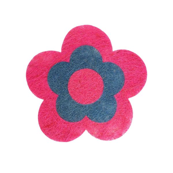 MATERIALS FOR CRAFT AND DECORATION - COCONUT GRASS FIGURES - FLOWER 02 - 25x25x0.3cm - CYCLAMEN (LIGHT)-BLUE-CYCLAMEN (LIGHT) - PACKAGE 5pcs.