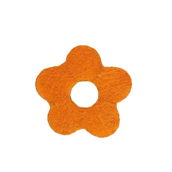 MATERIALS FOR CRAFT AND DECORATION - COCONUT GRASS FIGURES - FLOWER 03 - М 01 - 20x20x0.3cm - ORANGE (LIGHT) - 1pc.