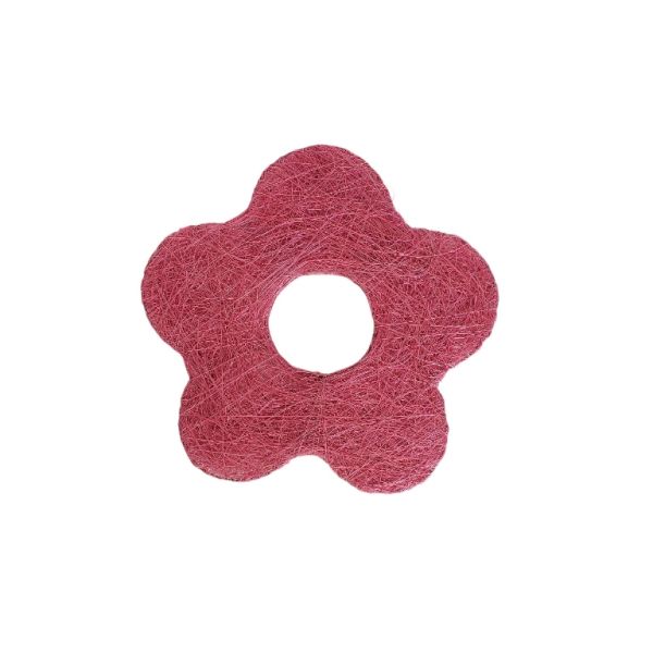 MATERIALS FOR CRAFT AND DECORATION - COCONUT GRASS FIGURES - FLOWER 03 - М 01 - 20x20x0.3cm - ROSE DUST - PACKAGE 6pcs.