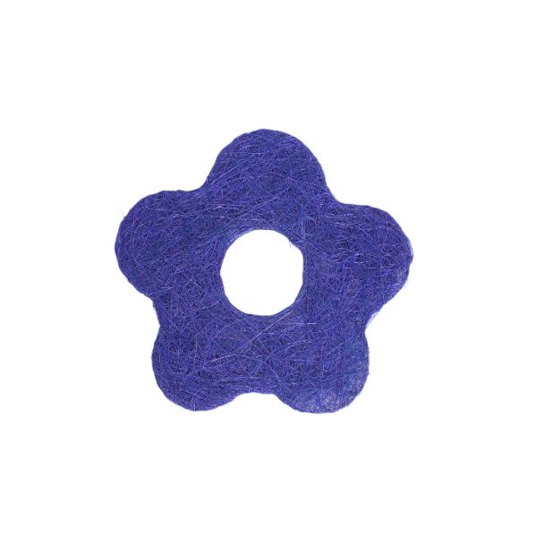 MATERIALS FOR CRAFT AND DECORATION - COCONUT GRASS FIGURES - FLOWER 03 - М 01 - 20x20x0.3cm - BLUE - 1pc.