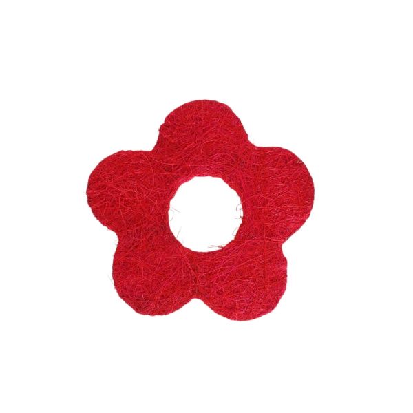 MATERIALS FOR CRAFT AND DECORATION - COCONUT GRASS FIGURES - FLOWER 03 - М 01 - 20x20x0.3cm - CYCLAMEN - PACKAGE 6pcs.