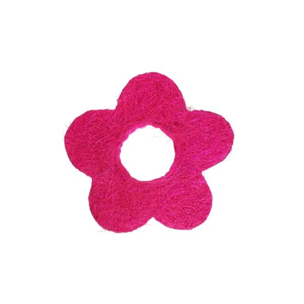 MATERIALS FOR CRAFT AND DECORATION - COCONUT GRASS FIGURES - FLOWER 03 - М 01 - 20x20x0.3cm - CYCLAMEN (LIGHT) - PACKAGE 6pcs.