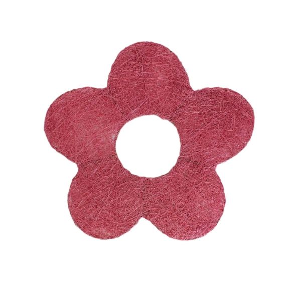 MATERIALS FOR CRAFT AND DECORATION - COCONUT GRASS FIGURES - FLOWER 03 - М 01 - 25x25x0.3cm - ROSE DUST - PACKAGE 5pcs.