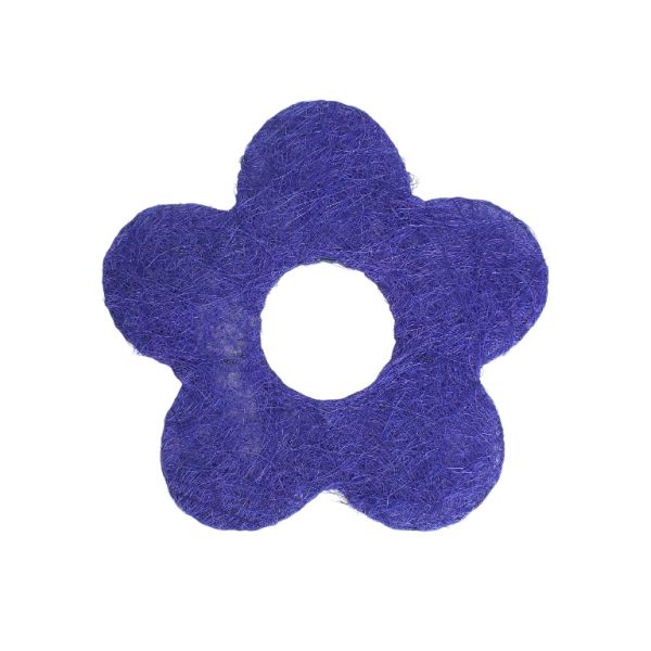 MATERIALS FOR CRAFT AND DECORATION - COCONUT GRASS FIGURES - FLOWER 03 - М 01 - 25x25x0.3cm - BLUE - PACKAGE 5pcs.