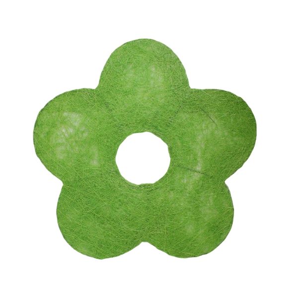 MATERIALS FOR CRAFT AND DECORATION - COCONUT GRASS FIGURES - FLOWER 03 - М 01 - 50x50x0.4cm - GREEN - PACKAGE 3pcs.