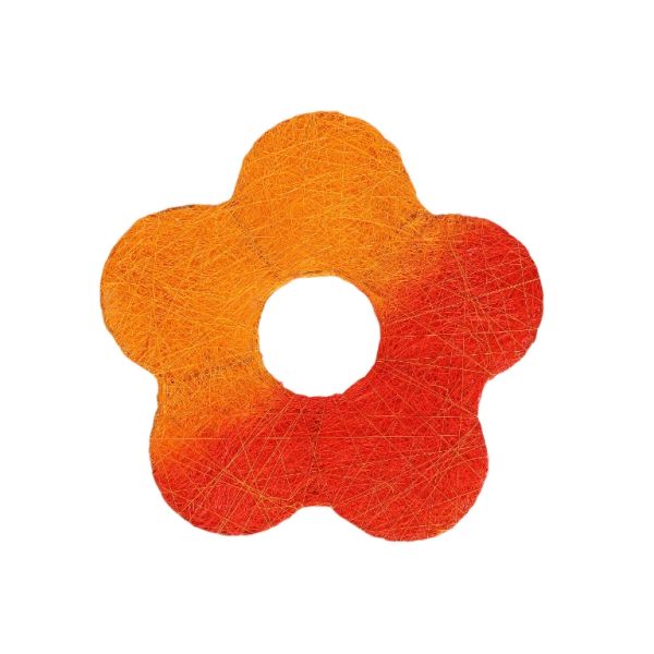 MATERIALS FOR CRAFT AND DECORATION - COCONUT GRASS FIGURES - FLOWER 03 - М 02 - 25x25x0.3cm - ORANGE-ORANGE (LIGHT) - 1pc.