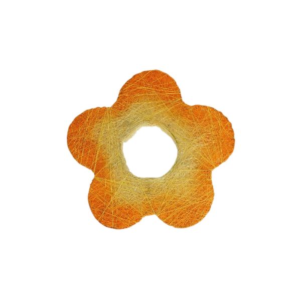 MATERIALS FOR CRAFT AND DECORATION - COCONUT GRASS FIGURES - FLOWER 03 - М 03 - 20x20x0.3cm - ORANGE (LIGHT)-YELLOW (LIGHT) - 1pc.