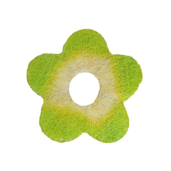 MATERIALS FOR CRAFT AND DECORATION - COCONUT GRASS FIGURES - FLOWER 03 - М 03 - 25x25x0.3cm - GREEN (LIGHT)-YELLOW (LIGHT) - 1pc.