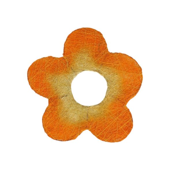 MATERIALS FOR CRAFT AND DECORATION - COCONUT GRASS FIGURES - FLOWER 03 - М 03 - 25x25x0.3cm - ORANGE-YELLOW (LIGHT) - 1pc.